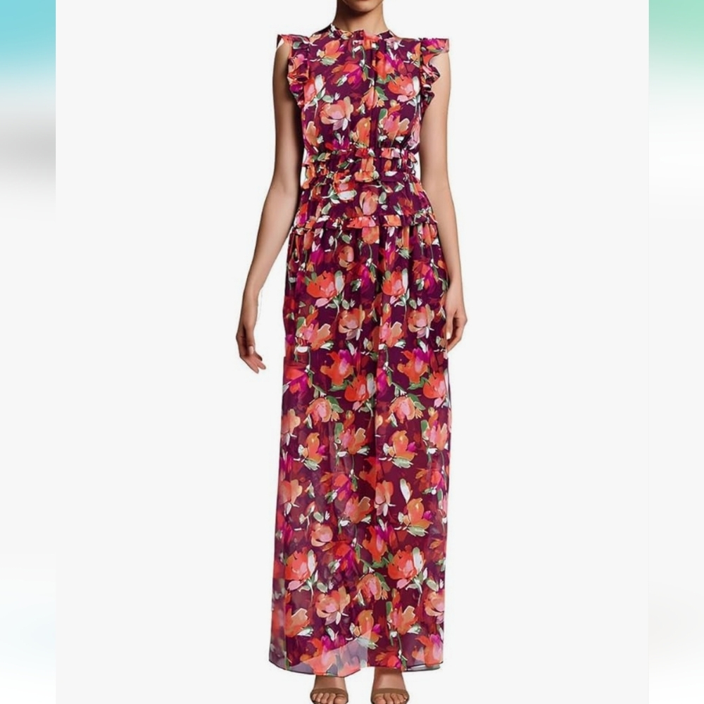 NWT VINCE CAMUTO | Floral Chiffob Maxi Dress